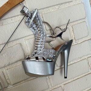 Silver Platform Stiletto Heels